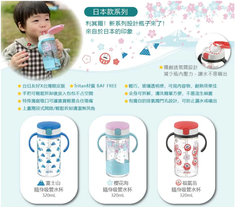 Richell 富士山隨身吸管水杯320mL_RICTW_19