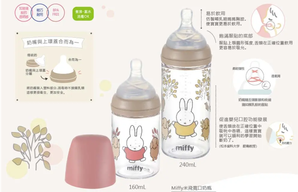 Richell Miffy米飛寬口奶瓶240mL_RICTW_53