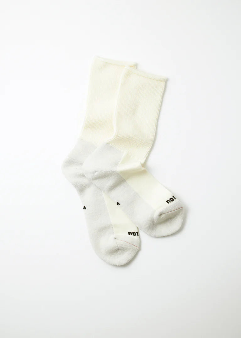 ROTOTO HYBRID CREW SOCKS 美麗諾羊毛襪 象牙白/灰 _YOUTW_271