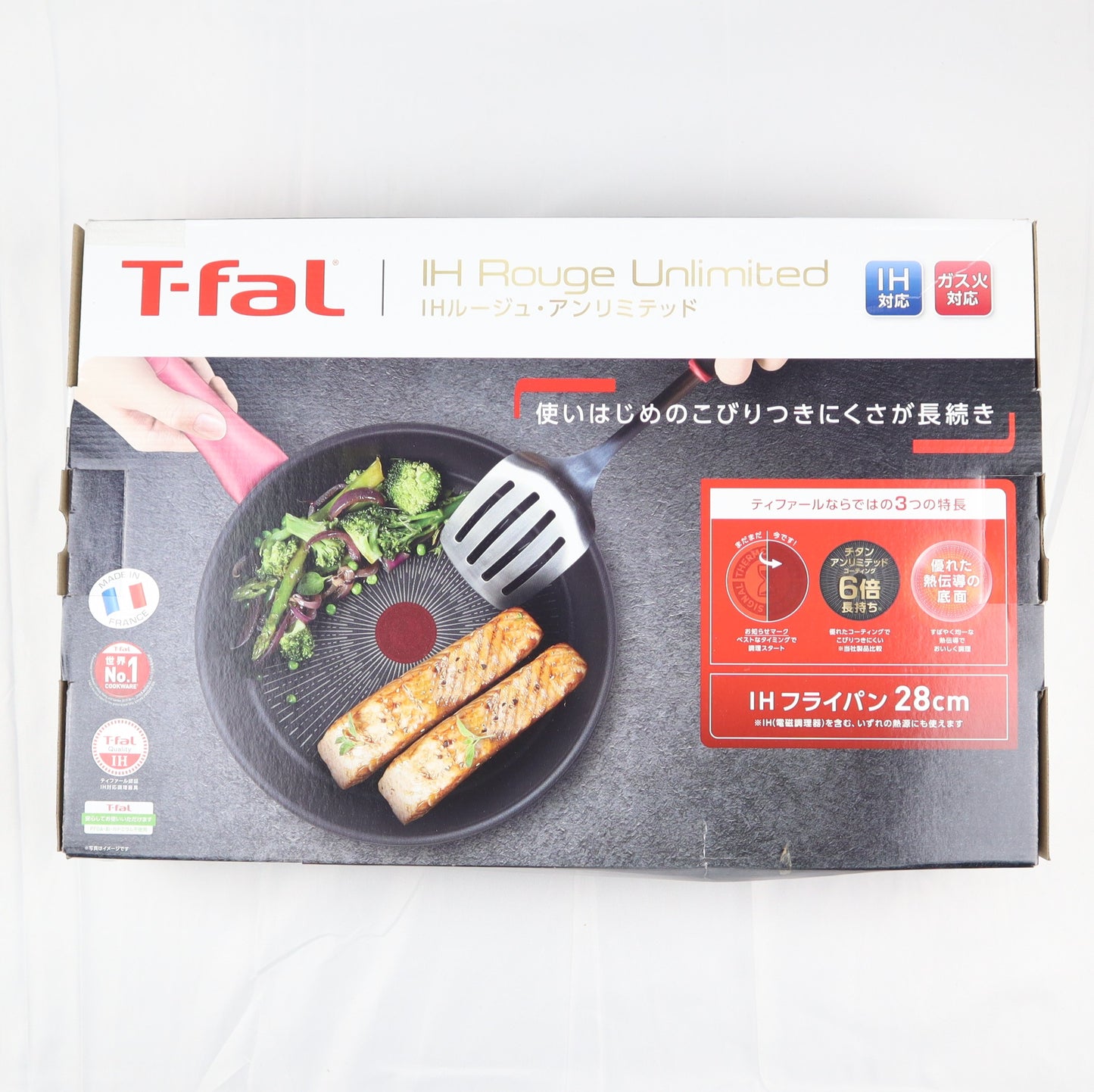 T-fal 平底鍋 28厘米 IH 支持煤氣火 "IH Rouge Anlimited 煎鍋" 不易粘鍋 紅色 G26206_CRSJP_87