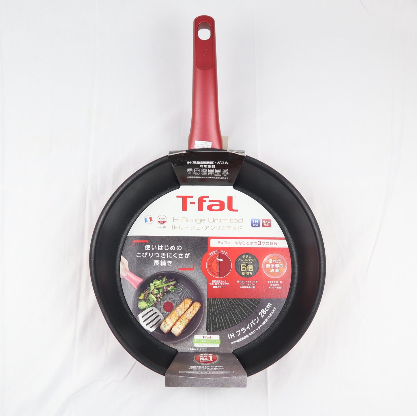 T-fal 平底鍋 28厘米 IH 支持煤氣火 "IH Rouge Anlimited 煎鍋" 不易粘鍋 紅色 G26206_CRSJP_87