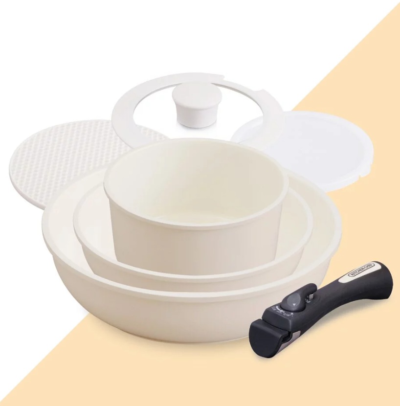 IRIS OHYAMA 馬卡龍陶瓷塗層IH不沾鍋具6件組 CC-SE6N(大麥黃)_IRSTW_22