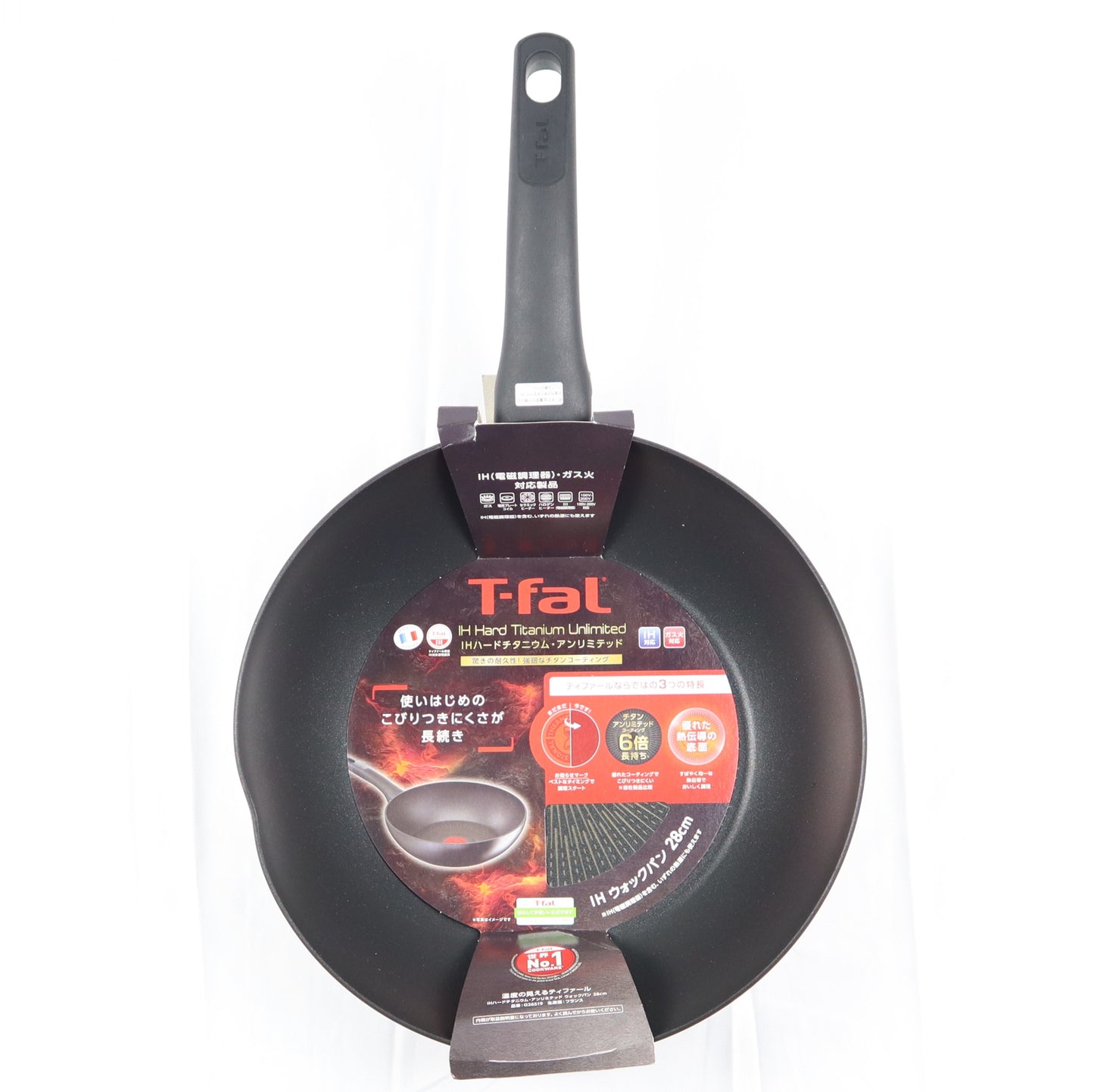 T-fal 特福 炒鍋 28公分 深型 中式炒鍋 IH 支持煤氣火 "IH硬質鈦 Unimited Wook鍋" 不易粘鍋 黑色 G26519_CRSJP_117