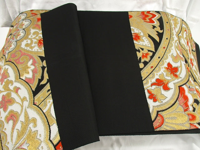 日本和服腰帶 金朱刺繡 KIMONO OBI