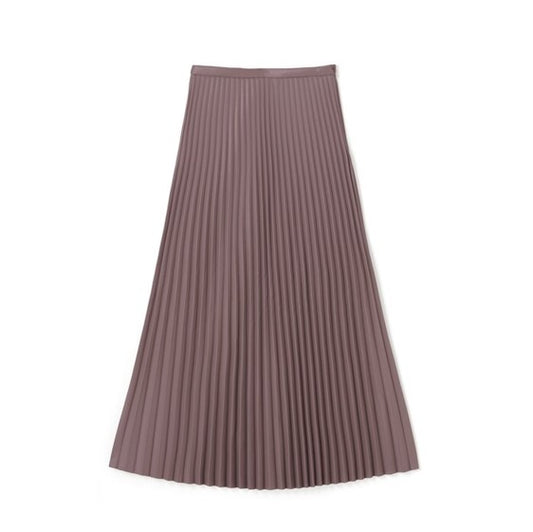 GRL Long Pleated Skirt Synthetic Leather k8511v Purple Size S BIBTW_63