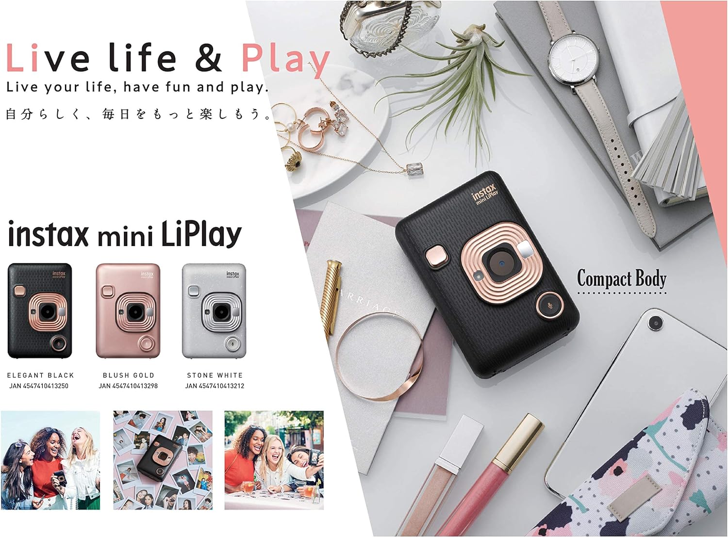 FUJIFILM instax mini LiPlay 黑色INS MINI HM1_YOUTW_804