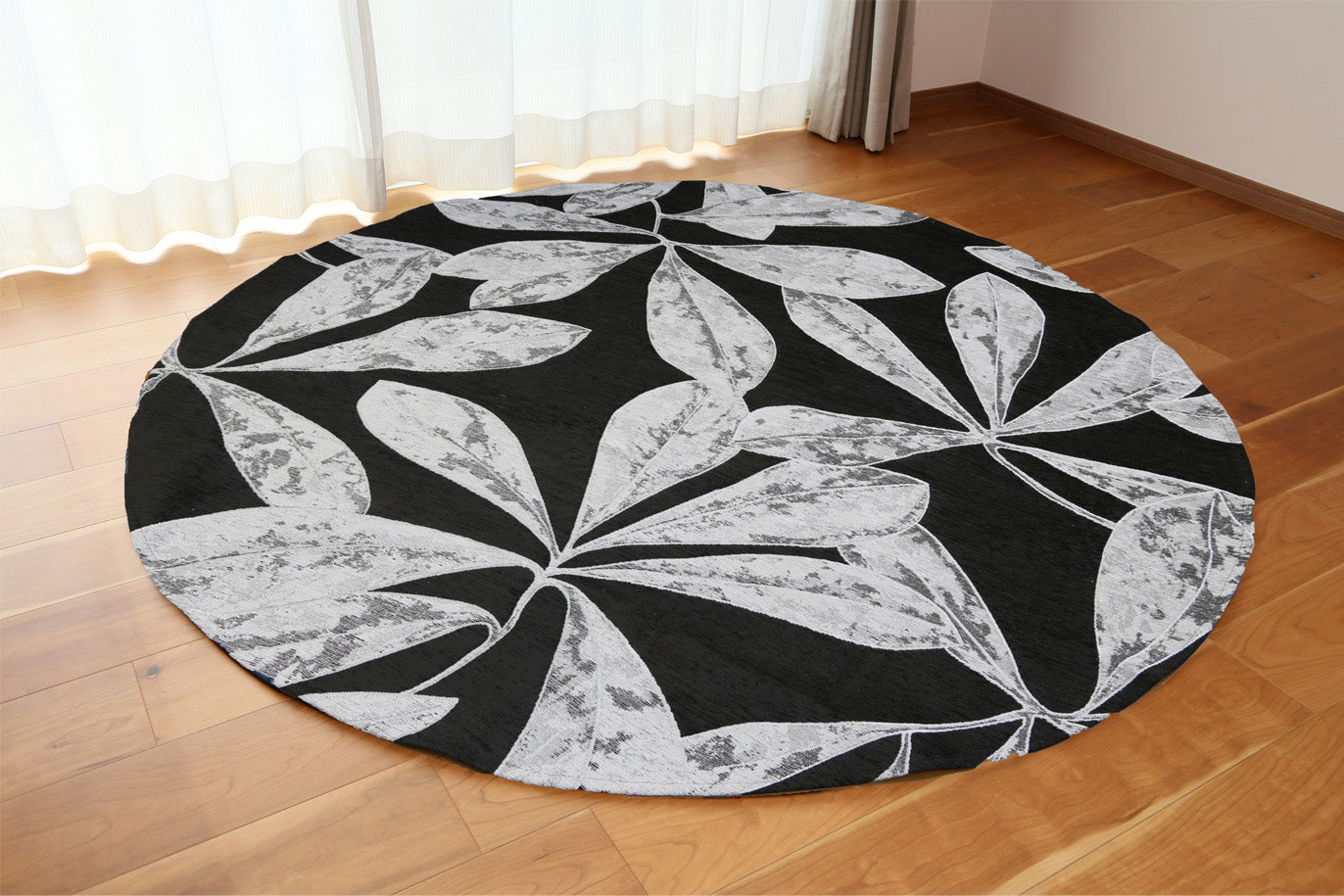 義大利提花地毯 Bettura 圓形 175 公分 黑色