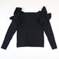 GRL top knit shoulder rut rut627 black size S BIBTW_52
