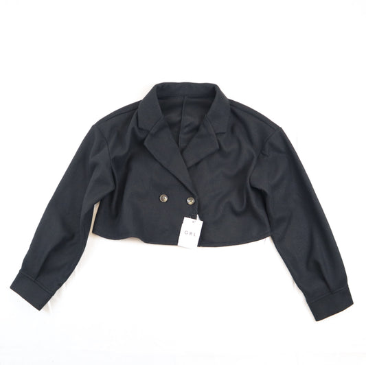 GRL Faux Wool 3Way Cropped Jacket X Dress Set [tg570] Small Size Black_BIBTW_66